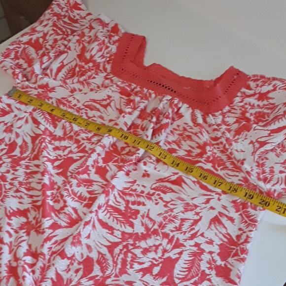 NWT Womens Sz S Pink Tropical Print Fairy Crochett Beachy Square Neck Top - Picture 8 of 10